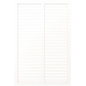 Weißer Sichtschutzzaun Harmoni aus Nadelholz, 120x180 cm, mit horizontalen Leisten für den Garten.