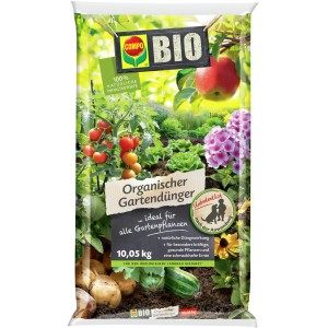 Sack Compo Bio Gartendünger 10,05 kg für gesunde Pflanzen, Obst und Gemüse im Garten.