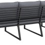 Loungegruppe Folkston, 4-teilig, mit Sofa, Sesseln und Tisch aus Akazienholz und Aluminium.