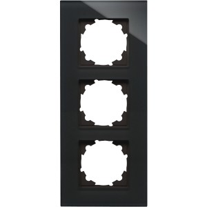 Kopp Glas-Abdeckrahmen 3-fach Athenis Schwarz für Schalterprogramme.