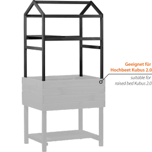 Dobar Pflanzturm-Aufsatz Magic Kubus 2.0, anthrazit, für Holz-Hochbeet Kubus 2.0.