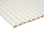 Weißes DenPanels Akustikpaneel (60x60 cm) mit Lamellenstruktur zur Schallabsorption.