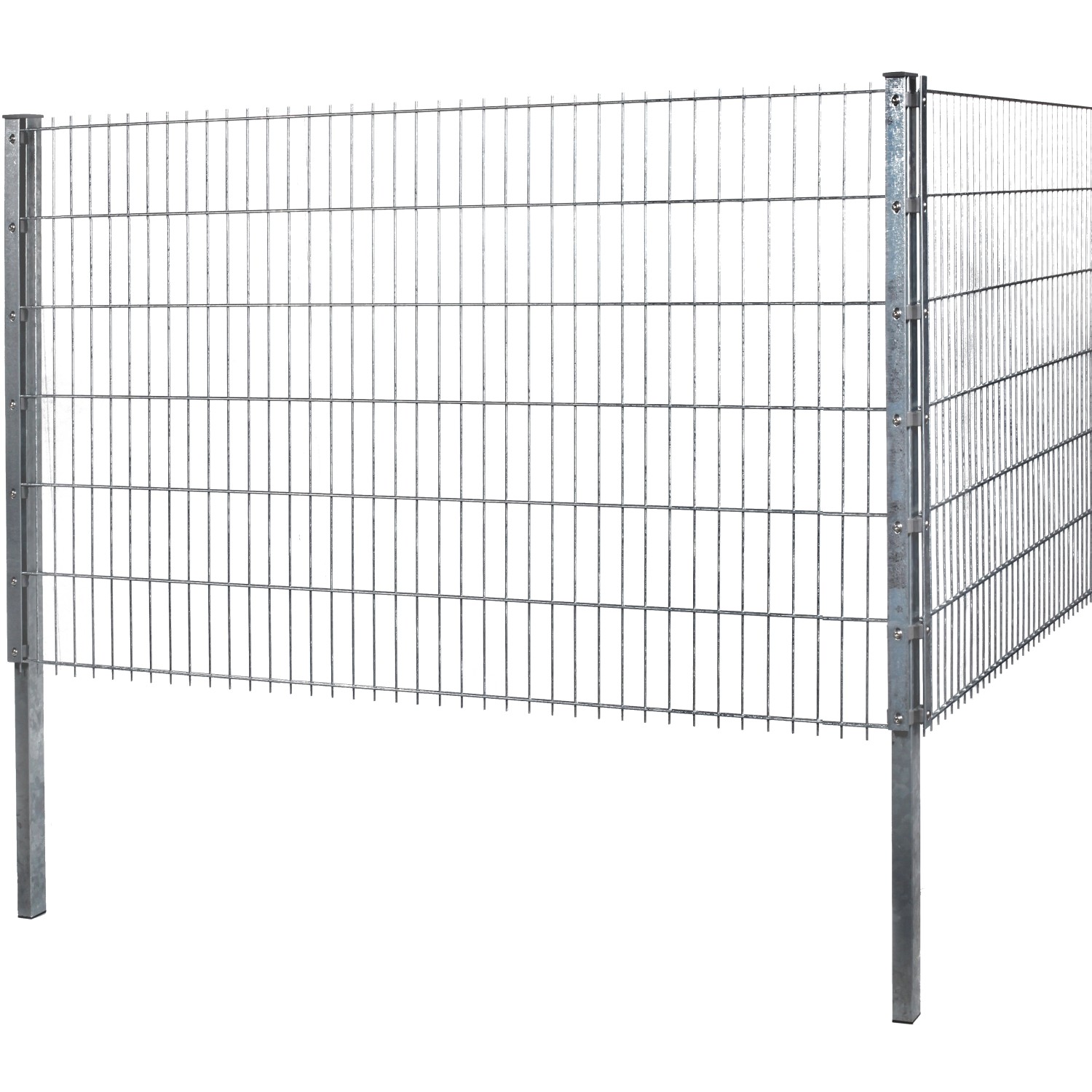 Floraworld Doppelstabmattenzaun, verzinkt, 203x251 cm, für die Grundstücksabgrenzung im Garten.
