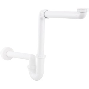 Viega Raumspar Siphon für Waschtische, weißer Kunststoff, ideal für Rollstuhlfahrer.