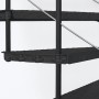 Detailaufnahme: Schwarze Minka Außentreppe Spino Zink, Ø 120 cm, mit Edelstahl-Geländer.