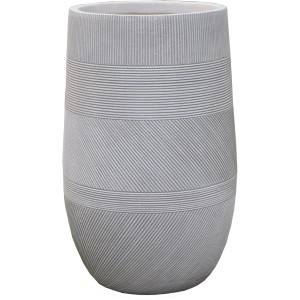 Vase Varying Stripes Fibre-Clay Ø 24 cm x 39 cm Antikweiß