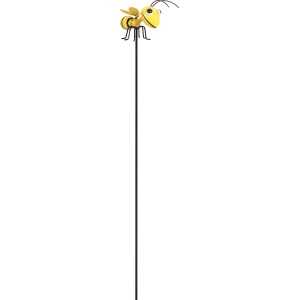 Gartenstecker Hornisse, gelb-schwarz, 75 cm hoch, aus Metall für Beet und Kübel.