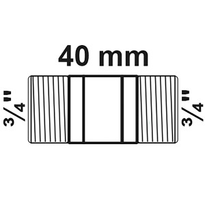 Kirchhoff Rohrdoppelnippel, 26,4 mm (3/4 AG) x 40 mm, blank, Gewindefitting für Rohrverbindungen.