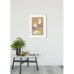 Komar Wandbild ABC Animal B, 50x70 cm. Poster mit Illustration von Bibern und Buchstaben.