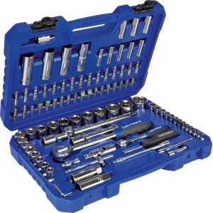 94-teiliger LUX Steckschlüsselsatz (1/4 & 1/2) im blauen Koffer. Werkzeugset für Schrauben.