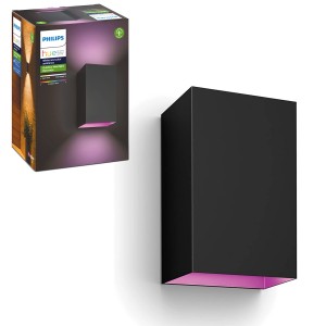 Schwarze Philips Hue Resonate LED-Wandlampe mit Up & Down Lichteffekt.