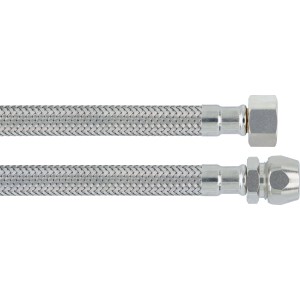 Flexibler Armaturen-Schlauchverbinder, 500 mm, Edelstahl, mit G 3/8 und 8 mm Anschluss.