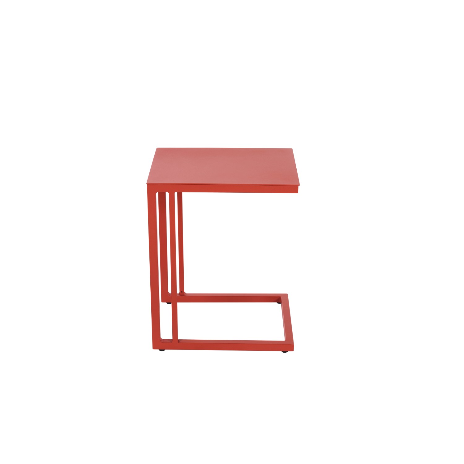 Rechteckiger, roter Siena Garden Gartentisch, 33,5x40 cm, aus Aluminium.