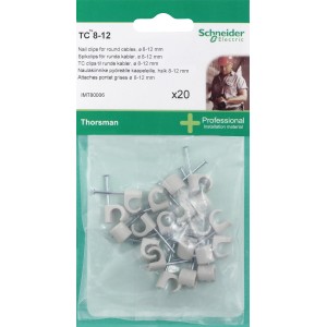 Schneider Electric Nagelschellen, 20 Stk., für Kabeldurchmesser 8-12mm, zur einfachen Kabelbefestigung.