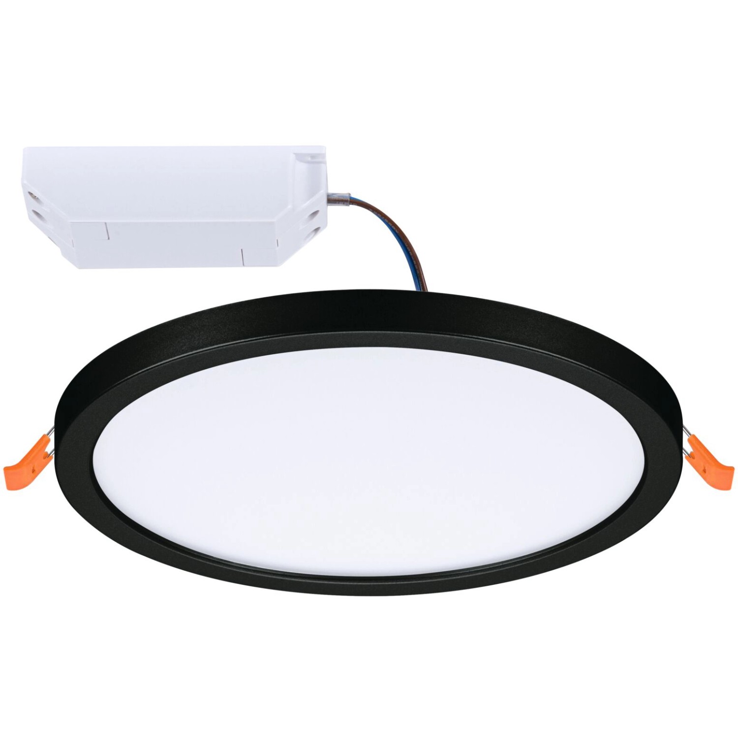 Schwarzes Paulmann LED-Einbaupanel Areo VariFit, 17,5 cm, 13 W. Runde Form, neutralweißes Licht.