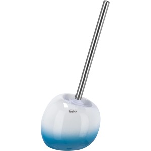 baliv WC-Bürstenhalter in Kugelform, blau-weiß, mit Edelstahlgriff.