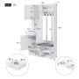 okwish Garderoben Set mit Sitzbank 4 Haken Türen Schubladen 100x180x35cm Weiß_5
