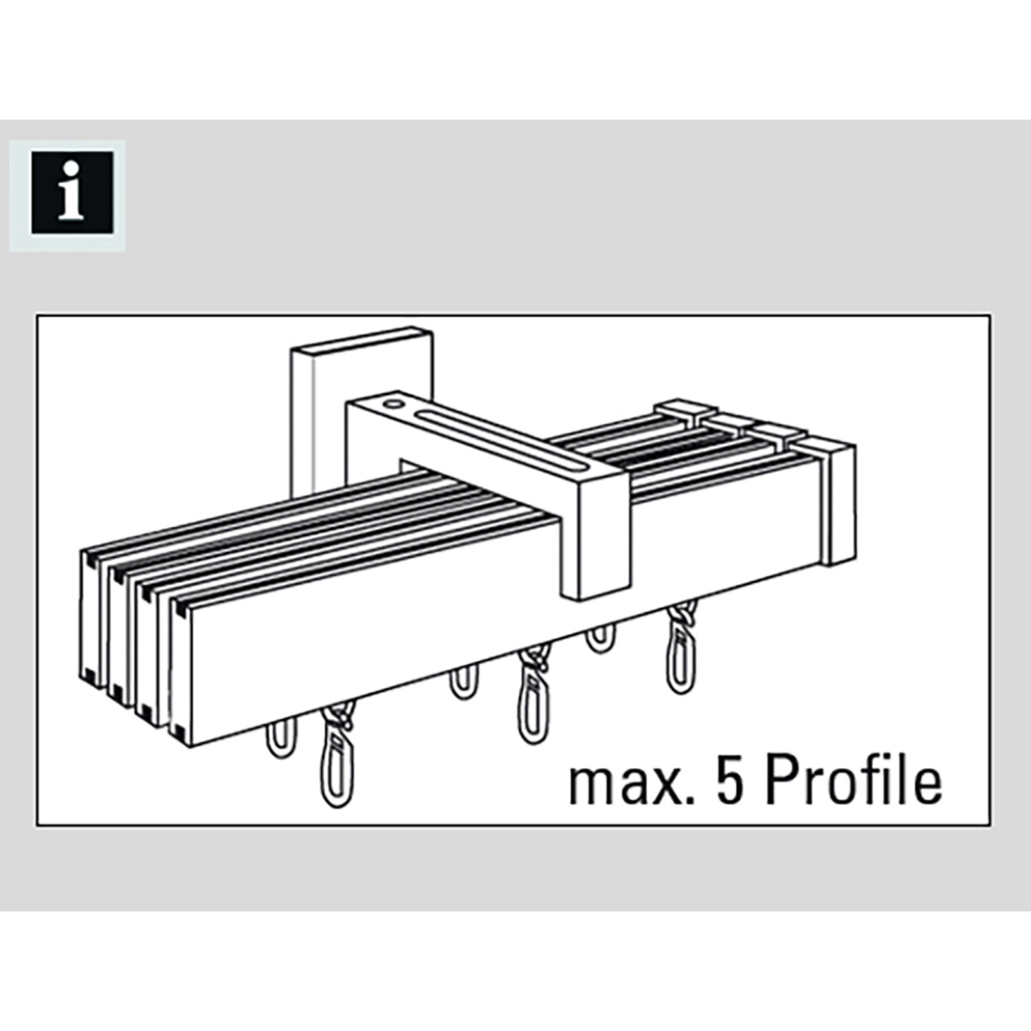 Gardinia Multiträger für Luxor Stilgarnituren, Stahl-gebürstet, für bis zu 5 Gardinenstangen.