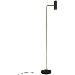 Moderne Trio Stehleuchte Marley in Messing matt und Schwarz. LED-Stehlampe für Wohnzimmer und Schlafzimmer.