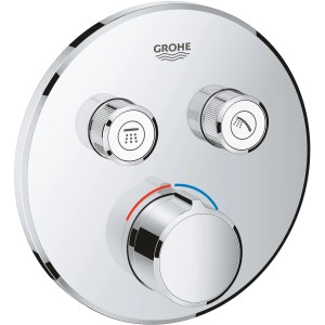 Grohe SmartControl Unterputzmischer, Chrom, rund, mit 2 Absperrventilen für Duscharmaturen.