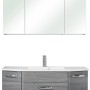 Pelipal Badmöbel-Set Zoey Graphit, 112 cm, 3-teilig mit Waschbecken, Unterschrank und Spiegelschrank.