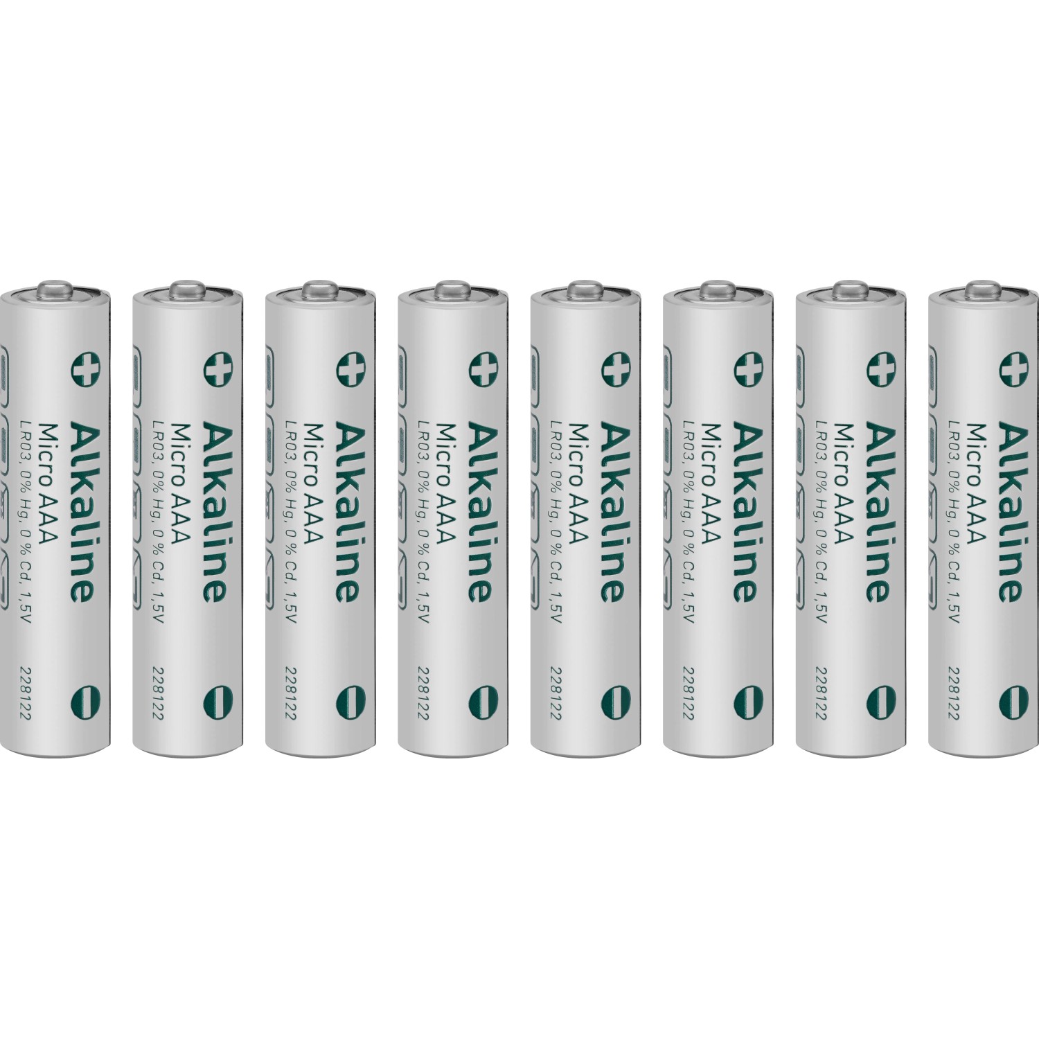 8er-Pack Micro AAA Alkaline Batterien für diverse Geräte, z.B. Fernbedienungen.