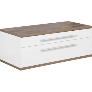 Fackelmann Waschbeckenunterschrank Stanford, weiß, 110 cm breit, mit zwei Schubladen und Softclose.