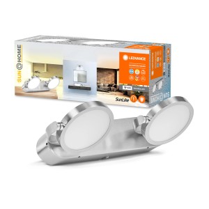 Ledvance Sun@Home Badleuchte Smart+, silberne LED-Badezimmerleuchte, Ø 30 cm.