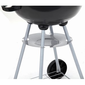 Tepro Kugelgrill Key West, Ø 41,5 cm, schwarz-silber, mit Rädern und Ablage.