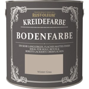 Dose Rust-Oleum Kreide-Bodenfarbe Winter-Grau, geeignet für Holz- und Betonböden im Innenbereich.