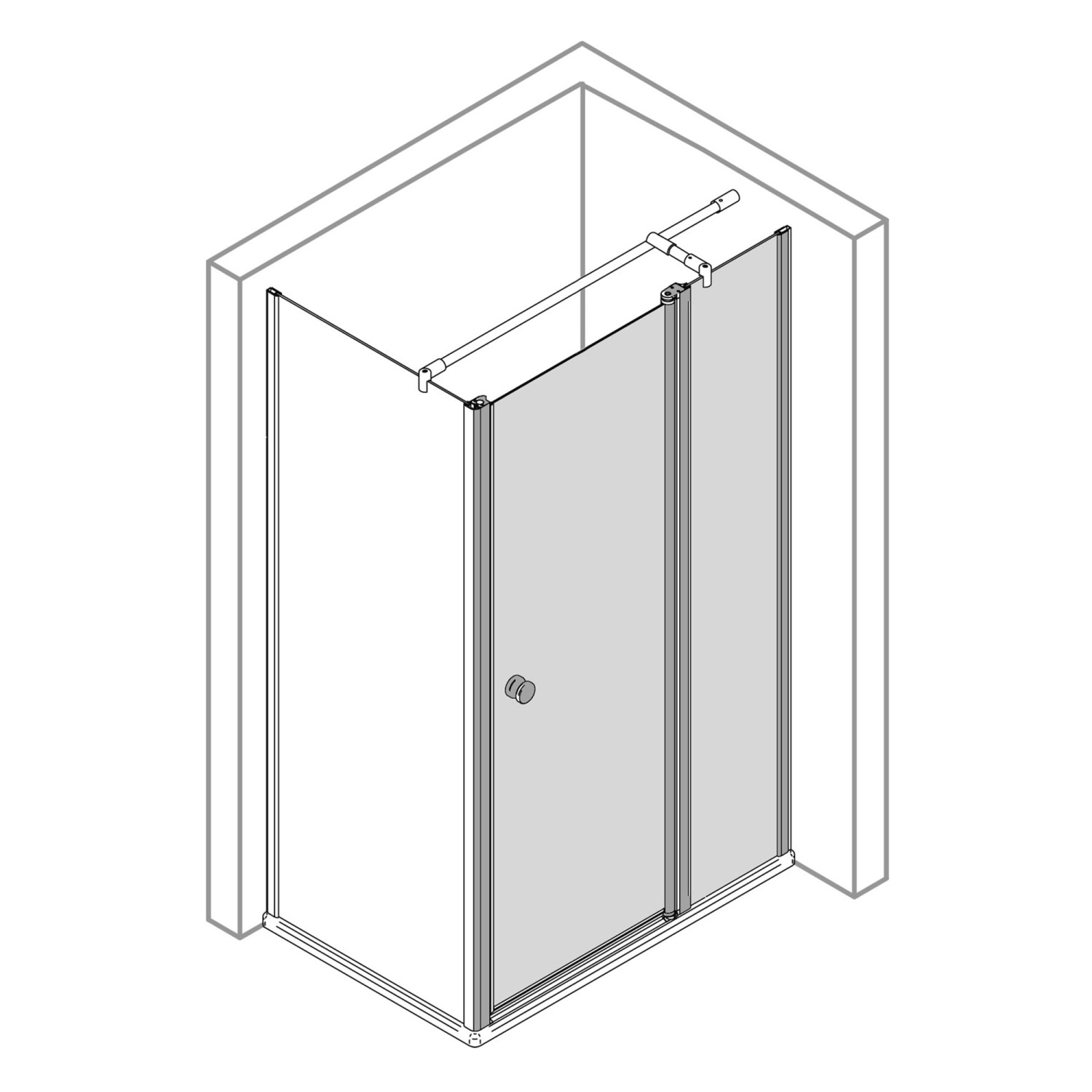 Breuer Drehtür Elana 2.0 mit Festteil für Seitenwand Klarglas 200x100 cm Rechts_5