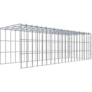 Gabiona Anbaukorb Typ 4, 30x100x30cm, Maschenweite 5x10cm, aus galvanisiertem Drahtgitter.