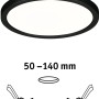 Schwarzes Paulmann LED Einbaupanel Areo VariFit, 17,5 cm, 13 W, mit Montagehinweis.