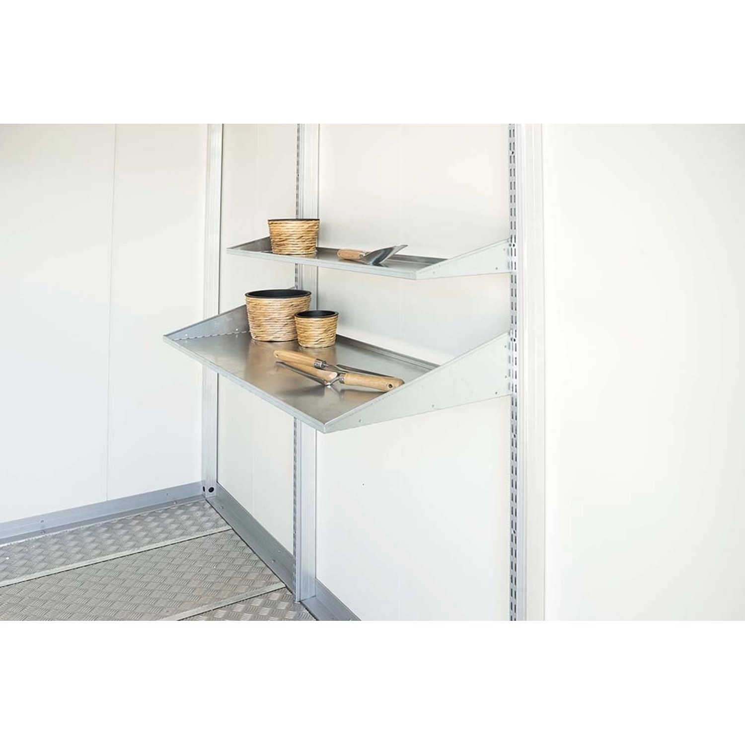 Biohort Regalböden für CasaNova Nebengebäude, 2er-Set aus Stahlblech, 99x43,5 cm.