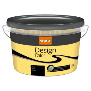 OBI Design Color Sunshine, matte, gelbe Innenfarbe im 2,5 l Eimer.
