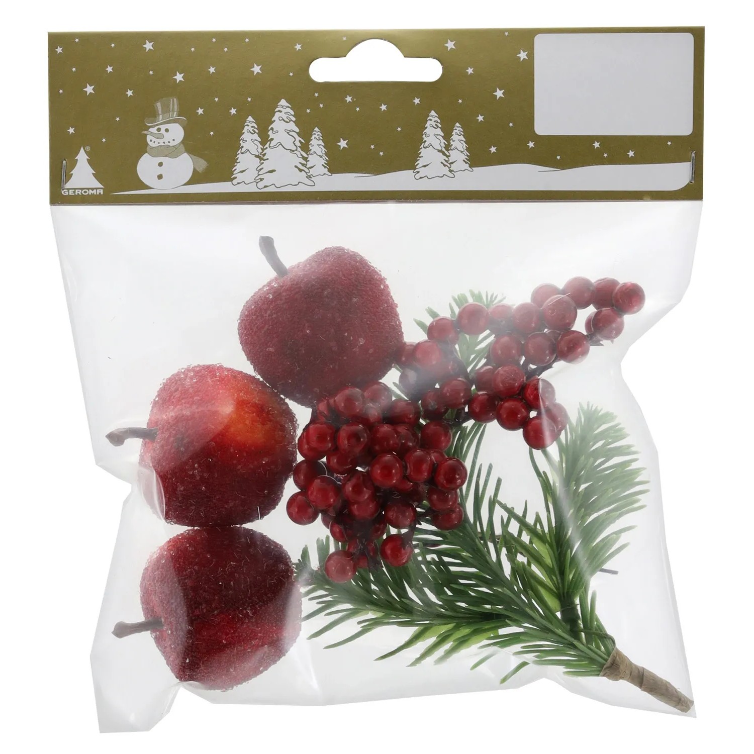 100 Stück Weihnachts-Dekostecker – Stechpalmen Mit Roten Beeren, Für Basteln, Karten & Geschenke (3,5 Cm)