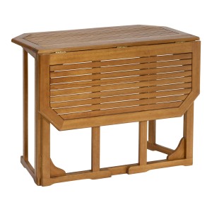 Geklappter, brauner Gartentisch Greenville aus FSC®-Eukalyptusholz, rechteckig.