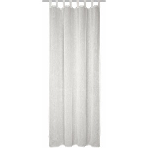 Silberner Schlaufenschal Ravenna, 245x135 cm, einfarbiger Fenstervorhang mit Schlaufen.