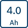 Symbol für 4.0 Ah Akku-Kapazität für Bosch Professional 18V Werkzeuge.