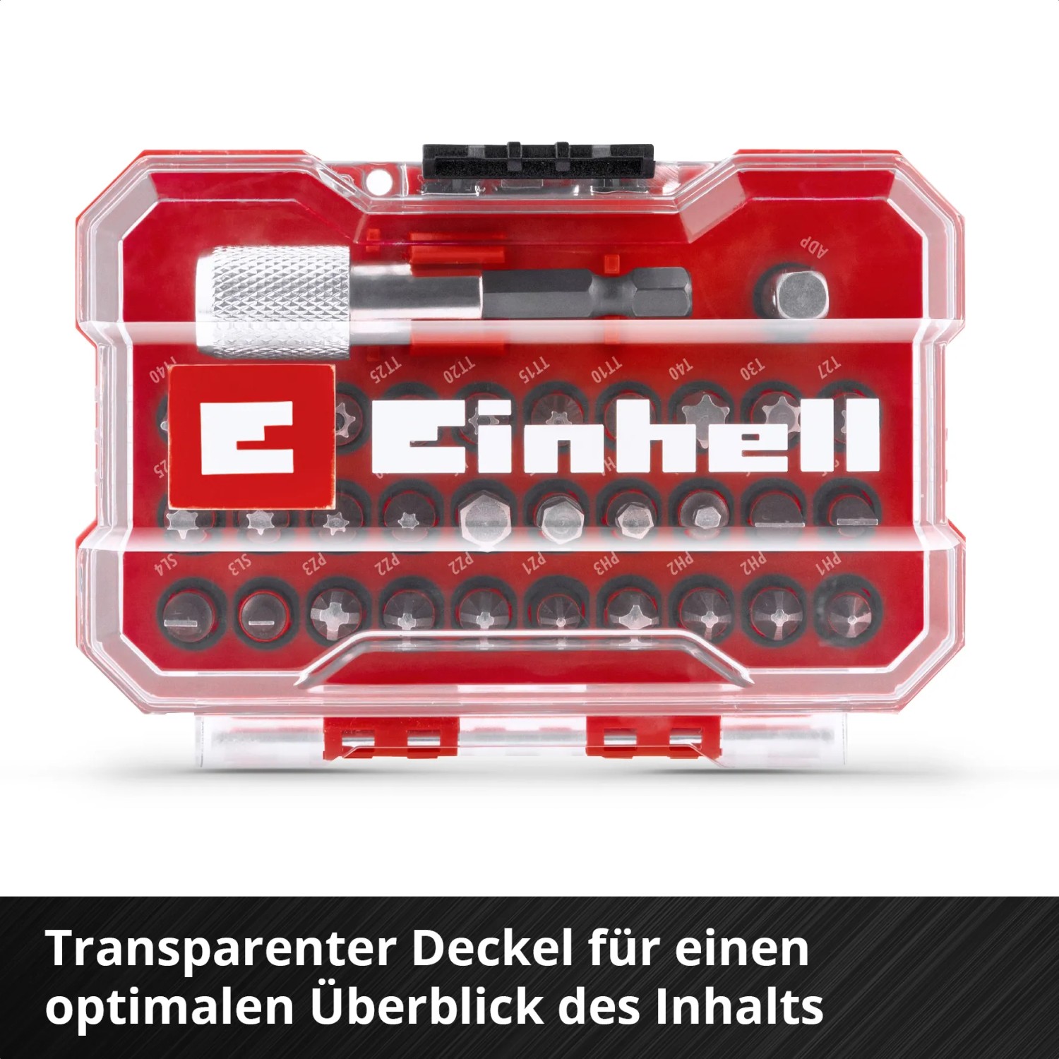 Einhell Bit-Set XS-Case, 30-teilig im transparenten Koffer. Schraubenzieher-Bits für Akkuschrauber.