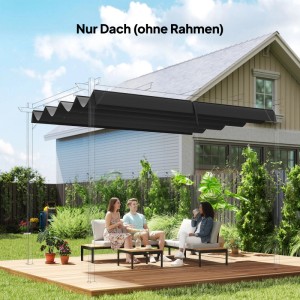 Outsunny Ersatz-Vordach Polyester Dunkelgrau 286L x 245B x 23H cm