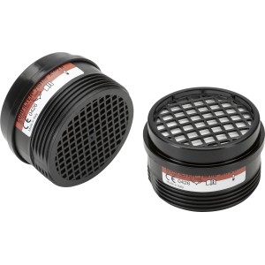 LUX-TOOLS Eurofilter A1P2 R, 2er-Set für Atemschutzmasken. Kombifilter gegen Gase und Partikel.