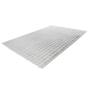Silberner Lalee Teppich Harmony (80x150 cm) mit 3D-Effekt. Flauschiger Wohnzimmerteppich.