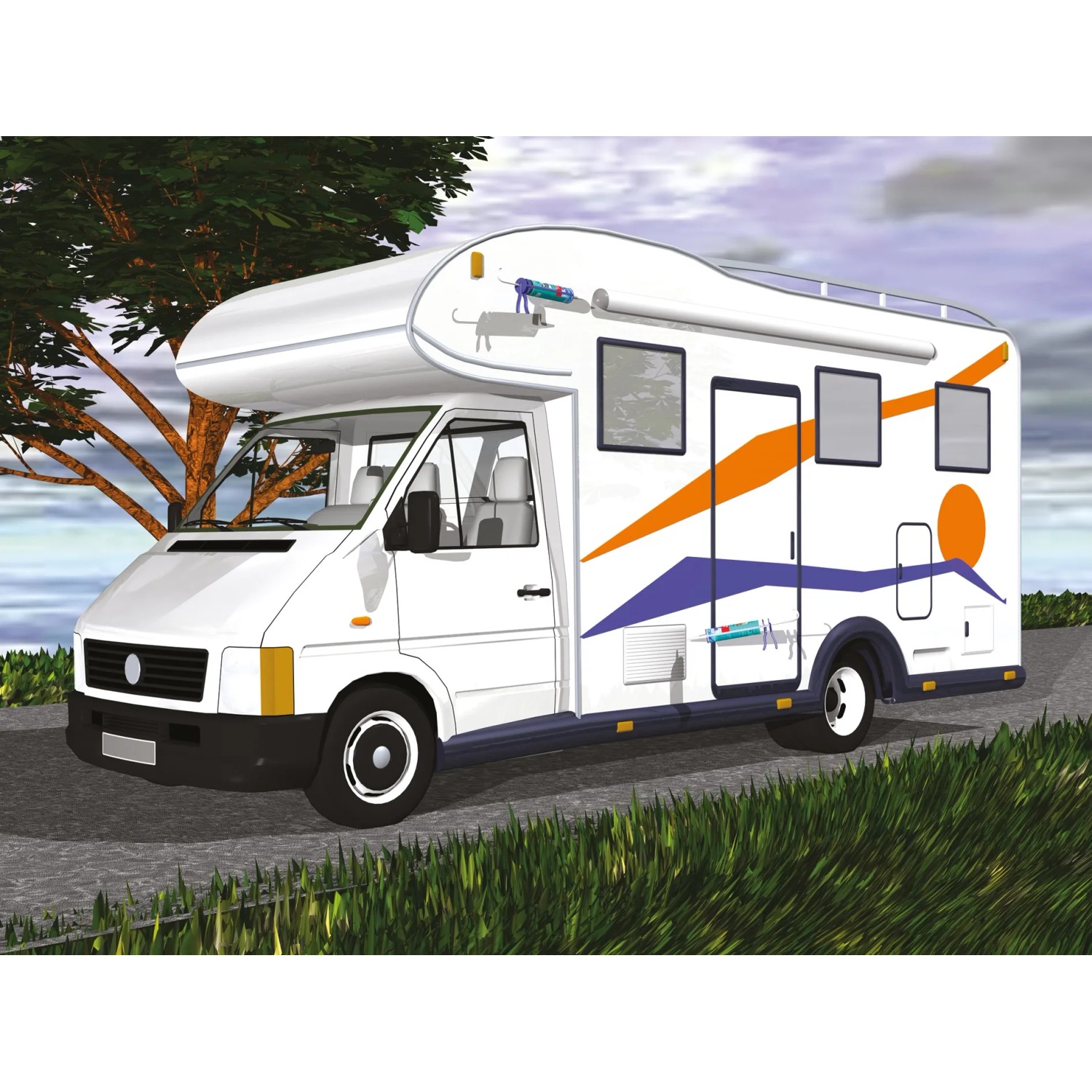 Anwendung von MEM Water Stop (Bauabdichtung) am Wohnmobil.