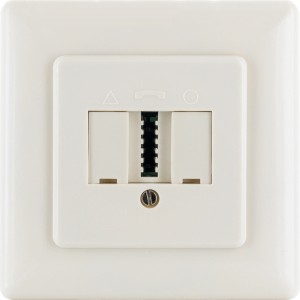 Schwaiger TDO Anschlussdose für Unterputzmontage, cremeweiß.