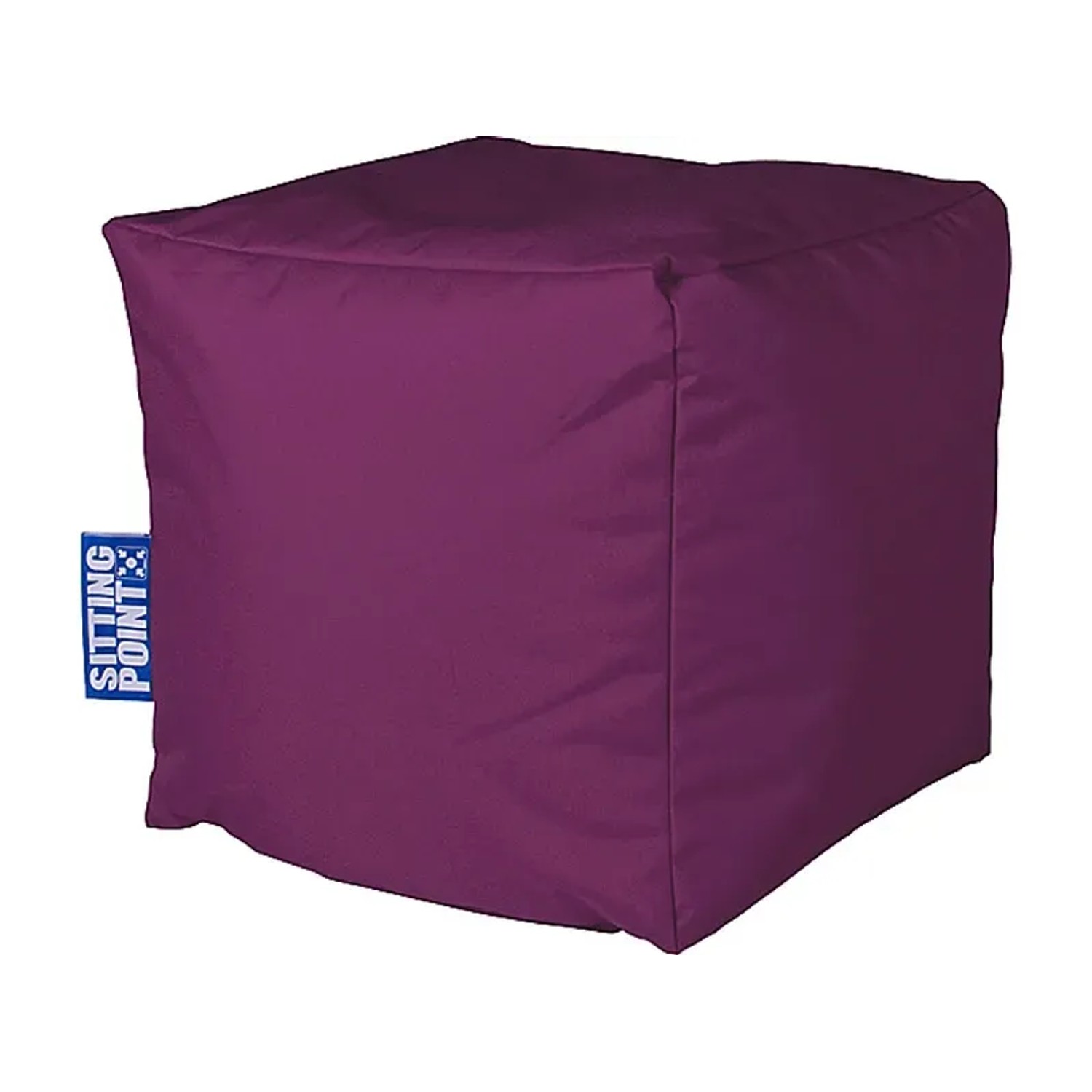 Sitting Point Hocker Aubergine, 60 l, quadratischer Sitzsack für Jugendzimmer und Outdoor.