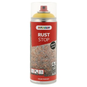 Dupli-Color Rust Stop Lackspray, rapsgelb, seidenmatt, 400ml Dose für Lackreparatur und Korrosionsschutz.