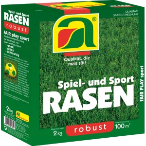 Austrosaat Sportrasen Fair Play, 2 kg Packung für ca. 100 m² robuste Rasenfläche.