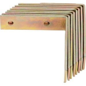 8 Stuhlwinkel, 60x60x18 mm, gelb verzinkt, für Holzkonstruktionen im Heimbau.