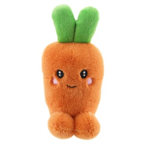 Niedliche Karotte-Plüschfigur (15 cm) in Orange für die Osterdekoration.